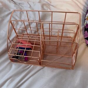 Rose Gold Wire Desk Organizer